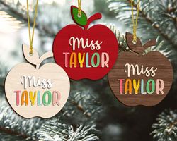teacher apple ornament, teacher christmas ornament, christmas gifts for teacher