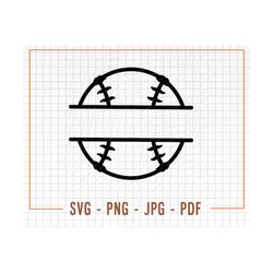 black outline split softball svg, baseball name frame svg, player or team name svg, digital download svg & png, softball