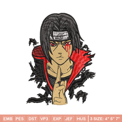 itachi uchiha crow embroidery design, naruto embroidery, embroidery file, anime design, anime shirt, digital download