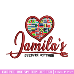 jamila logo embroidery design, jamila logo embroidery, logo design, embroidery file, logo shirt, instant download