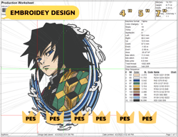 anime inspired embroidery designs, anime character embroidery files, machine embroidery files format dst