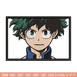 izuku midoriya embroidery design, my hero academia embroidery, anime design, embroidery file, digital download