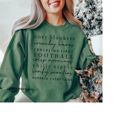 Cozy Fall Sweatshirt, Leaves Campfires Pumpkins Football, Fall Shirts Women, Fall Sweater, Fall Crewneck, Fall Favorites