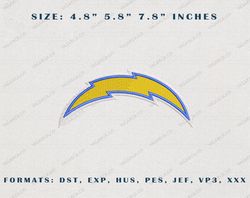 los angeles chargers logo embroidery design, los angeles chargers nfl logo sport embroidery design, famous football