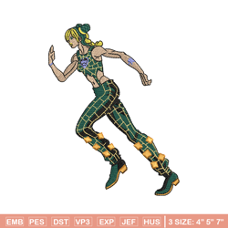 jolyne cujoh embroidery design, jojo's bizarre adventure embroidery, logo design, embroidery shirt, instant download