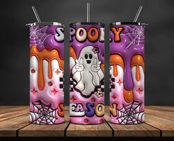 3d friendly ghost tumbler wrap for 20 oz skinny tumbler, png sublimation design, spooky seamless tumbler wrap, digital d