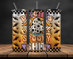 3d friendly ghost tumbler wrap for 20 oz skinny tumbler, png sublimation design, spooky seamless tumbler wrap, digital d