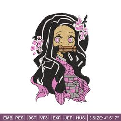 kamado nezuko embroidery design, kimetsu no yaiba embroidery, embroidery file, anime design, anime shirt, digital downlo