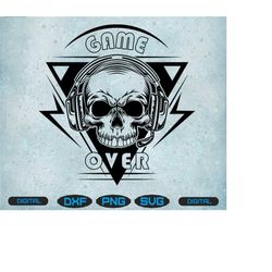 game over skull svg