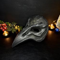 black crow mask, karasu tengu mask, japanese karasu mask, venetian carnival mask, raven mask, bird beak mask