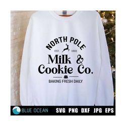 North Pole Milk and Cookie Co SVG, Vintage Christmas SVG,North Pole Sign svg, Funny Christmas SVG