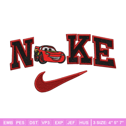 lightning mcqueen nike embroidery design, logo embroidery, nike design, logo shirt, embroidery shirt, digital download.