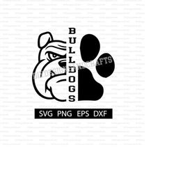 bulldogs digital download | bulldog paw print | bulldog head | bulldog school mascot svg for shirt | cut file for cricut