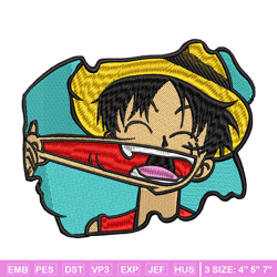 luffy laugh embroidery design, one piece embroidery, embroidery file, anime design, anime shirt, digital download