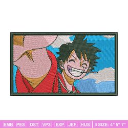 luffy smile embroidery design, one piece embroidery, embroidery file, anime design, anime shirt, digital download