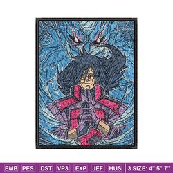 madara uchiha embroidery design, naruto embroidery, embroidery file, anime design, anime shirt, digital download