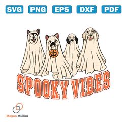 retro ghost spooky vibes dog lover svg cutting digital file