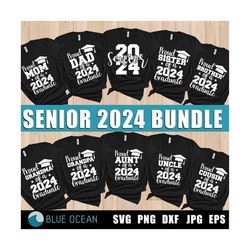 senior bundle 2024 svg, graduation 2024 bundle svg, proud of graduate 2024 svg, senior 2024 shirt bundle svg