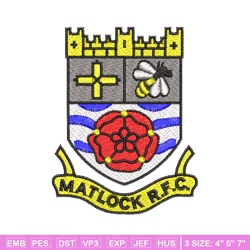 matlock rugby club embroidery design, matlock rugby club embroidery, logo design, embroidery file, instant download.