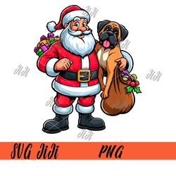 bullmastiff santa clauspng, funny dog christmas png