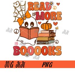 cute booooks png, ghost read more books png, halloween teacher png