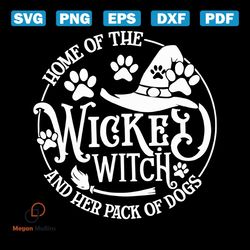 funny home of the wicked witch and her pack of dog svg