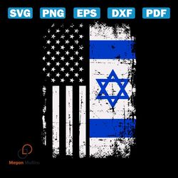 usa israel flag support for israel svg digital cricut file