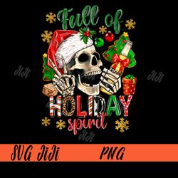 full of holiday spirit png, skull santa hat drining beer png, skull santa png