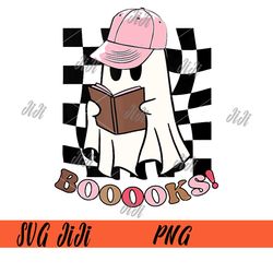 halloween cute ghost book png, ghost books reading png, teacher retro checker ghost png