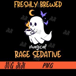 halloween ghost coffee png, freshly brewed magical rage sedative png, ghost halloween png