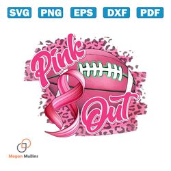 pink out leopard football pink ribbon png download