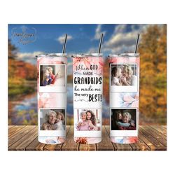 grandma tumbler, family photo 20 oz tumbler sublimation, custom family collage skinny tumbler wrap, christmas gift for g