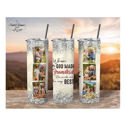 grandma tumbler, custom grandkids 20 oz tumbler wrap sublimation, custom family photo collage tumbler png, grandparents