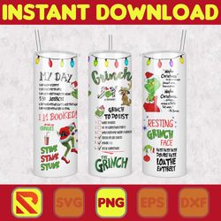 grinch to do list png , christmas sublimation, christmas be gone, christmas vibes, bitch spray tumb