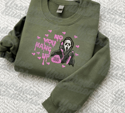 no your hang up embroidery design, happy halloween embroidery file, scream ghost embroidery file, creepy spooky machine embroidery design, instant dowload