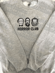 creepy movie embroidery file, halloween movie club embroidery design, horror club embroidery design, embroidery pattern