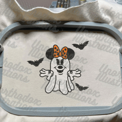 spooky cartoon mouse embroidery design, happy halloween embroidery design, fall season ghost embroidery file, creepy skeleton machine embroidery design