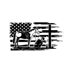 us kneeling cowboy in the cross svg | praying cowboy clipart | memorial cross cut file | horse stencil | cowboy tshirt
