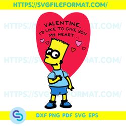 Valentine I Would Like To Give You My Heart Svg, Valentine Svg, Simpson Svg, Simpson Love Svg, Heart Svg, Cute Simpson