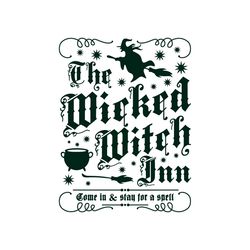 wicked witch inn halloween cuttable svg png dxf & eps designs cameo file silhouette