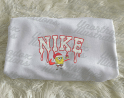 nike x spongebob embroidered sweatshirt - embroidered sweatshirt/hoodie, embroidery machine design