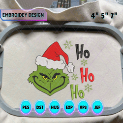 green monster hohoho embroidery design, christmas 2023 embroidery machine design, happy christmas embroidery design for shirt, family christmas embroidery file