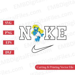 nike swoosh dancing smurfette svg for cricut