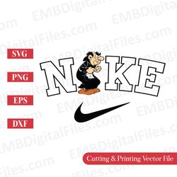 nike swoosh gargamel smurf cartoon character svg for cricut