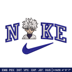 nike killua embroidery design, hxh embroidery, nike design, embroidery shirt, embroidery file, digital download