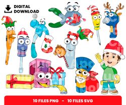 bundle layered svg, christmas, christmas handy manny, muppets svg, digital download, clipart, png, svg, cricut