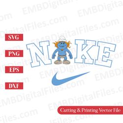 nike swoosh smurf hackus cartoon character svg for cricut