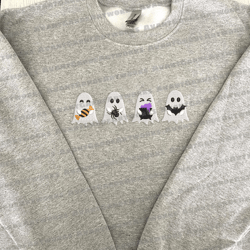 cute spooky vibes embroidery machine design, funny ghost embroidery machine design, spooky halloween vibes embroidery file