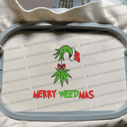 christmas 2023 embroidery machine file, merry weedmas happy christmas embroidery design, movie christmas embroidery design,  family christmas embroidery file