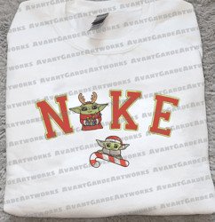 nike christmas x baby yoda embroidered sweatshirts, christmas embroidered sweatshirts, winter embroidered sweatshirts